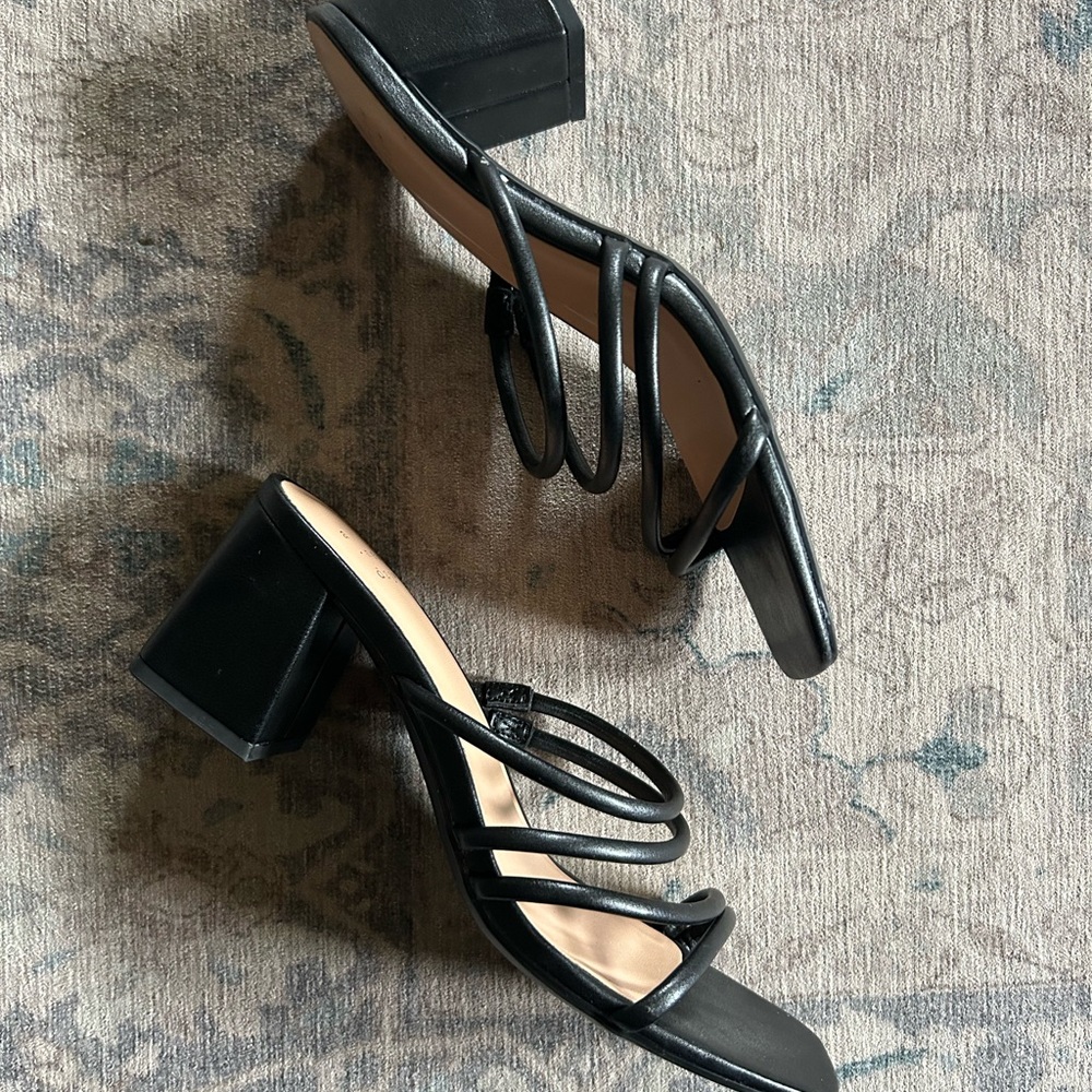 a new day Black Multi-Strap Square-Toe Heeled Mules - Picture 2 of 3